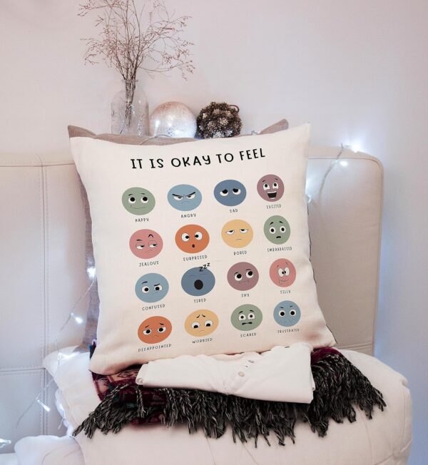 Nogrit Classroom Calming Corner Decor Calm Down Corner Supplies Counseling Office Must Haves Throw Pillow Cover 18X18, Mental Health Decor for Therapy Office Decor Must Haves Therapist Gifts