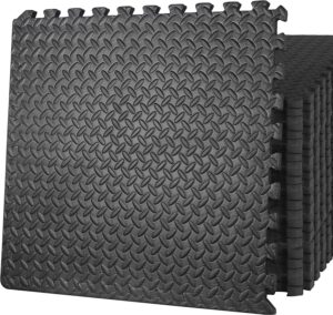 ZENY Puzzle Exercise Mat Gym Flooring Mat Interlocking Foam Mat 24 Tiles 3/4'' Extra Thick Floor Mats Exercise Equipment Mat Baby Play Mat 96 SQ. FT, Black