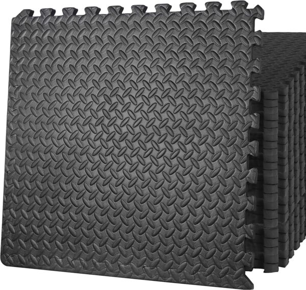 ZENY Puzzle Exercise Mat Gym Flooring Mat Interlocking Foam Mat 24 Tiles 3/4'' Extra Thick Floor Mats Exercise Equipment Mat Baby Play Mat 96 SQ. FT, Black