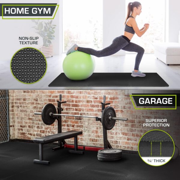 ProsourceFit Extra Thick Puzzle Exercise Mat, EVA Foam Interlocking Tiles for Protective, Cushioned Workout Flooring for Home and Gym Equipment