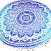 Large Round seat Floor Cushion Chair Ottoman Cover Pouf Pillow Meditation Floor Cushions for Adults Seating pouffe Ottoman Throw Covers Craft Room Furniture for Sitting Cover 22 Inches (Blue)