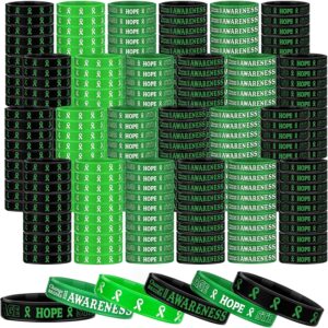 Sosation Mental Health Awareness Bracelet Green Awareness Ribbon Silicone Bracelets with Inspirational Saying Unisex Depression Bracelet for Women Men, 6 Styles