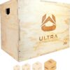 Plyo Box - Wooden 3-in-1 Plyometric Jump Box for Training - Squat, Step Up, Box Jumps & More - Workout Box Size in S, M, L & XL - Home Gym Exercise Equipment