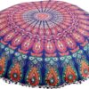 INDIAN CRAFT CASTLE ICC 32 Inch Floor Pillows & Cushion Covers Decorative Hippie Mandala Pouf Pillow Covers Seating Meditation Cushion Cover Bohemian Large Boho Ottoman Case Pillowcase Couch Round
