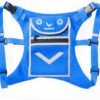 Blue Running Mini Backpack Vest for Men & Women – Reflective with 360° Hi-Viz, Holds Accessories, iPhone, Android, iPad Mini – Lightweight, Adjustable Gear for Fitness, Walking, Cycling, Hiking