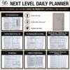 Planner | 90 Day High Performance Daily Action Planner for Productivity, Happiness, Time Management | Habit Tracker, Gratitude Journal – Undated, Hardcover (Grey, 8. 25” x 5. 5”)