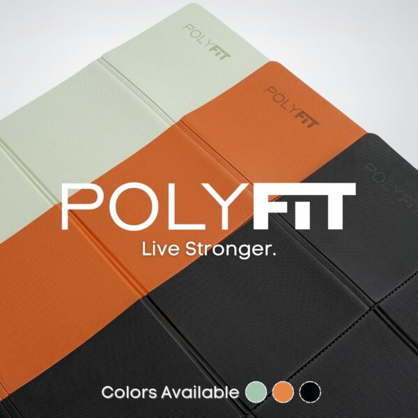 Polyfit Foldable Yoga Mat for Travel and Home Workouts - 7mm Thick - Lightweight, Packable, and Easy to Store - Folding Workout Mat for Women & Men - For Stretching, Yoga & Pilates