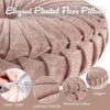 Intelligent Design Loretta Chenille Round Floor Pillow Meditation Cushion, Soft Color & Natural Luster Button Tufted with Elegant Pleated Details, Dia 22"x6"H, Blush