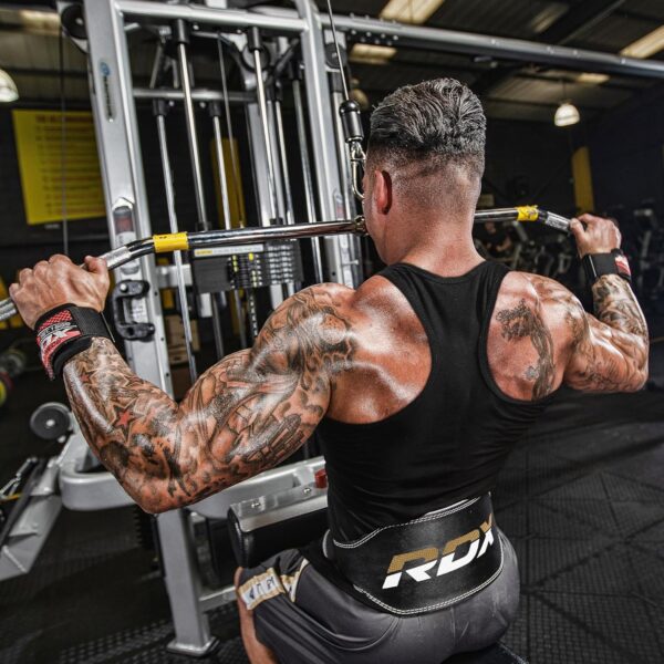 RDX Weight Lifting Belt Gym Exercise Workout, 6 inch Leather Padded Lumbar Back Support Men Women, 10 Adjustable Holes, Powerlifting Bodybuilding Deadlift, Squat Fitness Strength Training Equipment