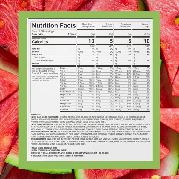 PURE KICK Energy and Hydrate Singles To Go Drink Mix Variety Pack, Black cherry Pomegranate, Orange Passion Fruit, Strawberry watermelon and Concord Grape, 30 Count (Pack - 1)