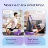 Deep-Zen® Yoga Blocks Wrist Support; Yoga Blocks 2 Pack w/Knee Pads; Yoga Blocks 2 Pack with Strap to Put Less Weight on Wrists; Durable, Versatile Yoga Brick Exercise Block Set, Blocks Yoga
