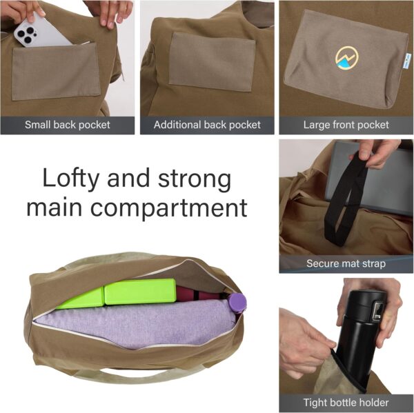 JoYnWell Large Yoga Mat Bag Carrier for men and Women - Stylish Tote with 4 Pockets, Durable Yoga Bolster Fits All your Stuff Light-weight and Easy-to-Carry, 30”