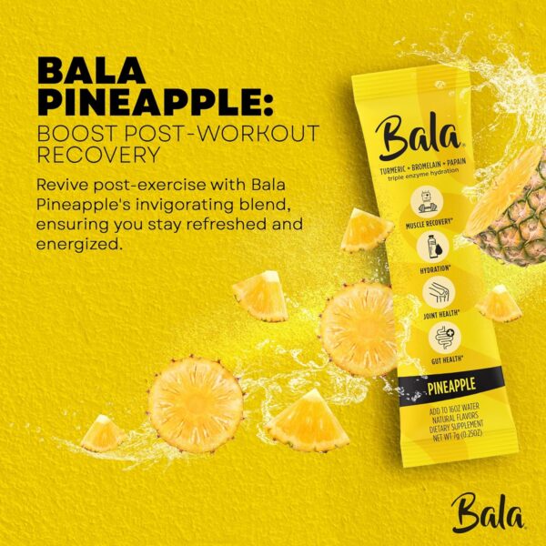 BALA Enzyme Hydration & Sugar-Free Electrolyte Drink Mix Powder - may contributes to overall wellness - Pineapple 0.25oz (10 Count)