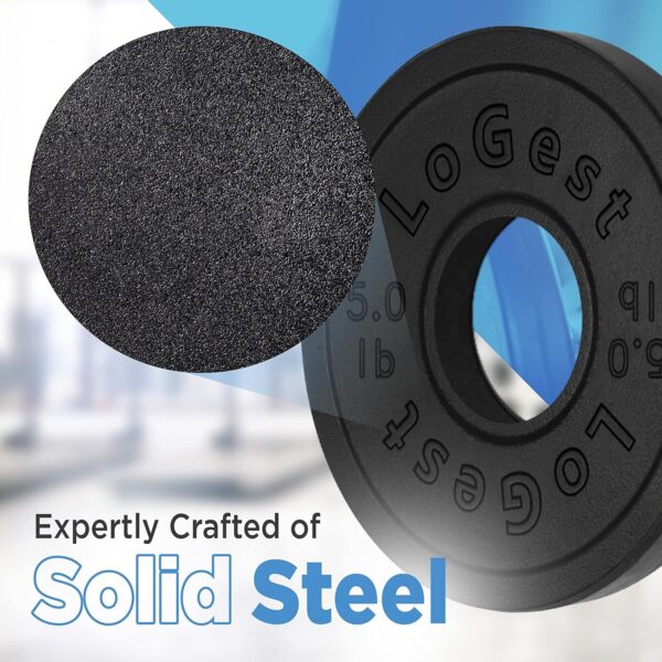 Logest Pair Olympic Plates - Barbell Weights Set of 2 Weight Plates for Olympic Bars Perfect for Strength Training Plates Exercise Balance Increase Available in 2.5LB 5LB 10LB Weight Plate