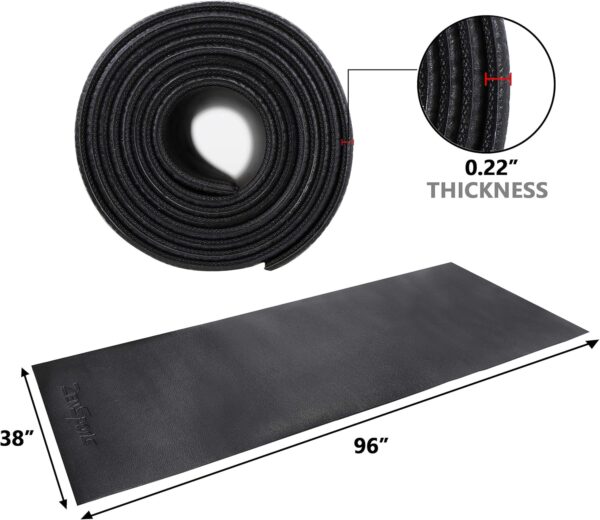 ZENY Exercise Equipment Mat Treadmill Mat 8x3 ft Floor Mat High Density Fitness Gym Mat for Indoor Bike Cycling Mat,Jump Rope Mat,Elliptical Mat,Hard Floor Carpet Protection Black