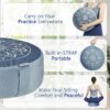 Hihealer Meditation Cushion - Large Velvet Zafu Floor Pillow for Adults and Women - Comfortable Yoga Pillow with Traditional Tibetan Buckwheat Filling for Meditation and Relaxation