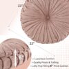 Intelligent Design Loretta Chenille Round Floor Pillow Meditation Cushion, Soft Color & Natural Luster Button Tufted with Elegant Pleated Details, Dia 22"x6"H, Blush