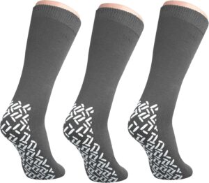 NOBLES HEALTH CARE PRODUCT SOLUTIONS Pack of 3 Pairs - XXXL Wide Non-Skid Slipper Socks for People W/Swollen feet Diabetes