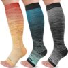 LEVSOX Open Toe Compression Socks for Women & Men 20-30mmHg Toeless Sock Knee High Support Stockings for Circulation Nurses Pregnant Travel