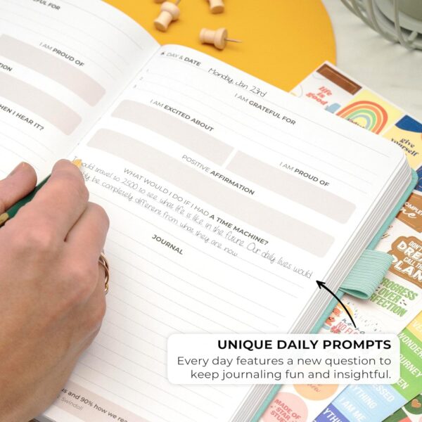Clever Fox Positivity Journal – Daily Gratitude & Affirmation Journal with Prompts – Motivational Mental Health Journal for Women & Men with Habit Tracker – Lasts 6 Months, A5 Size (Mint)