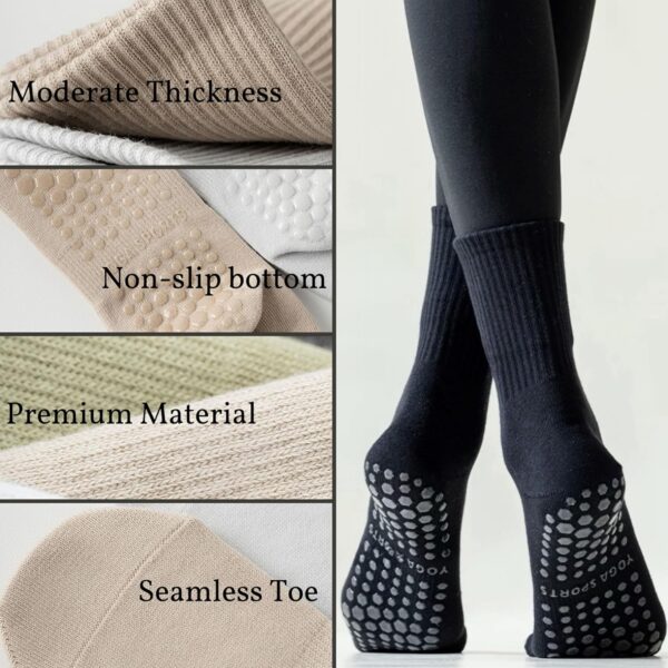 Grippy Socks for Women Non Slip Yoga Socks with Grips for Yoga Barre Ballet Dance Grippy Workout Socks
