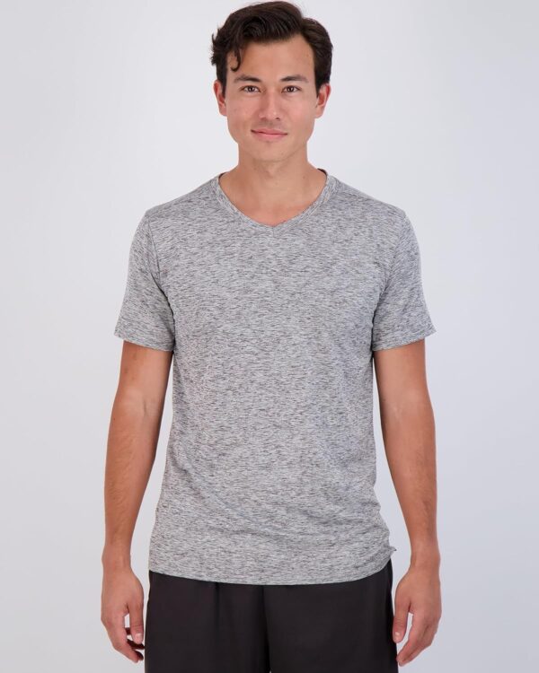 Real Essentials 5 Pack: Men’s V-Neck Dry-Fit Moisture Wicking Active Athletic Tech Performance T-Shirt