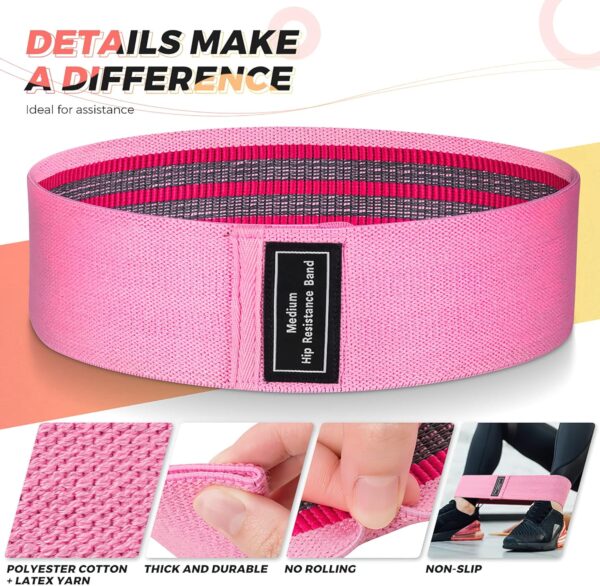 Renoj Resistance Bands, Exercise Workout Bands for Women and Men, 3 Set of Stretch Bands for Booty Legs, Pilates Flexbands