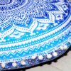 Large Round seat Floor Cushion Chair Ottoman Cover Pouf Pillow Meditation Floor Cushions for Adults Seating pouffe Ottoman Throw Covers Craft Room Furniture for Sitting Cover 22 Inches (Blue)