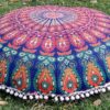 INDIAN CRAFT CASTLE ICC 32 Inch Floor Pillows & Cushion Covers Decorative Hippie Mandala Pouf Pillow Covers Seating Meditation Cushion Cover Bohemian Large Boho Ottoman Case Pillowcase Couch Round