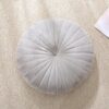 Floor Pillow Meditation Cushion Round Large Floor Pillows Seating for Adults, Velvet Thick Floor Cushions for Yoga Living Room Balcony Outdoor Tatami（Grey）