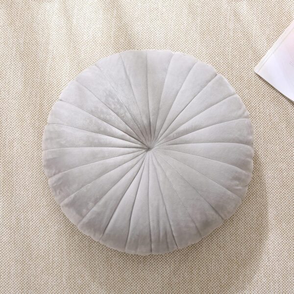 Floor Pillow Meditation Cushion Round Large Floor Pillows Seating for Adults, Velvet Thick Floor Cushions for Yoga Living Room Balcony Outdoor Tatami（Grey）