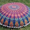 INDIAN CRAFT CASTLE ICC 32 Inch Floor Pillows & Cushion Covers Decorative Hippie Mandala Pouf Pillow Covers Seating Meditation Cushion Cover Bohemian Large Boho Ottoman Case Pillowcase Couch Round