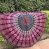 raajsee Purple Round Beach Tapestry Hippie/Boho Beach Blanket Mandala/Indian Cotton Throw - Round Tablecloth/Home Decor/Indie Rug Yoga Mat Meditation Picnic Rugs 178 CM / 70 INCHE Circle