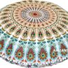 32" Peacock Mandala Bohemian Yoga Meditation Floor Pillow Cover Comfortable Home Car Bed Sofa Cushion Couch Seating Large Zipped Throw (32 inches, White Multi)