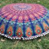 INDIAN CRAFT CASTLE ICC 32 Inch Floor Pillows & Cushion Covers Decorative Hippie Mandala Pouf Pillow Covers Seating Meditation Cushion Cover Bohemian Large Boho Ottoman Case Pillowcase Couch Round
