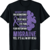 Migraine Yes It's All In My Head Headache Migraine Awareness T-Shirt