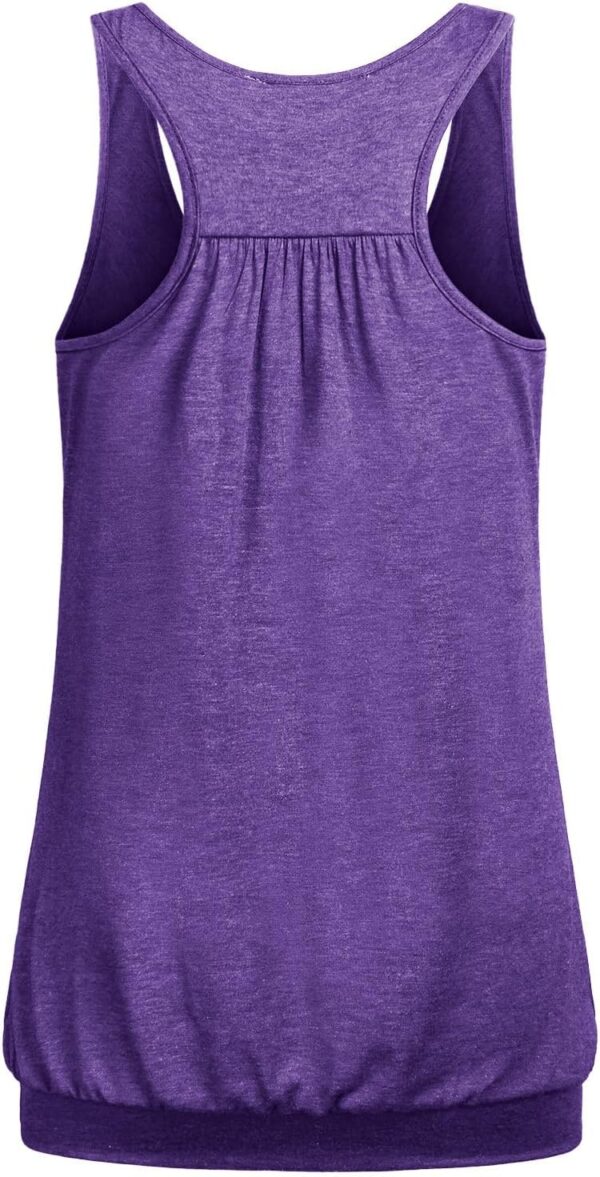 Miusey Womens Sleeveless Round Neck Loose Fit Racerback Yoga Tank Top