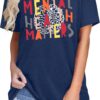 MAIHUN Mental Health Matters Shirt Womens Therapist Psychologist Tshirt Human Brain Illness Awareness Short Sleeve