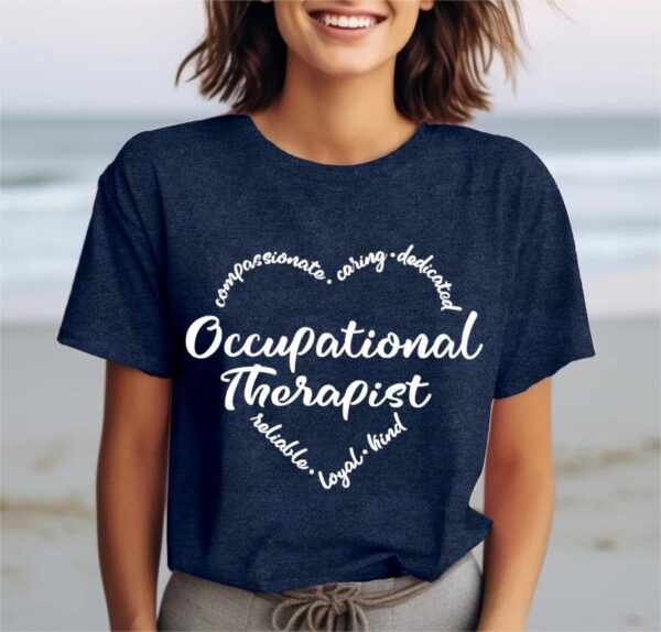 Women Occupational Therapy Shirt Occupational Therapist Heart T-Shirt Casual OT Tee Tops