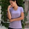Real Essentials 5 Pack: Women's Short Sleeve V-Neck Activewear T-Shirt Dry-Fit Wicking Yoga Top (Available in Plus)