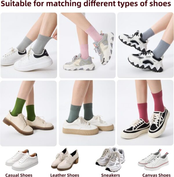 Corlap Women's Thin Cotton Socks 6-Pairs Gift Box Soft Bootie Dress Above Ankle Crew Socks