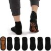 Ehdching 7/12 Pairs Pilate Anti Skid Trampoline Socks with Grips Non Slip Cotton Floor Yoga Socks for Kids/Men/Women