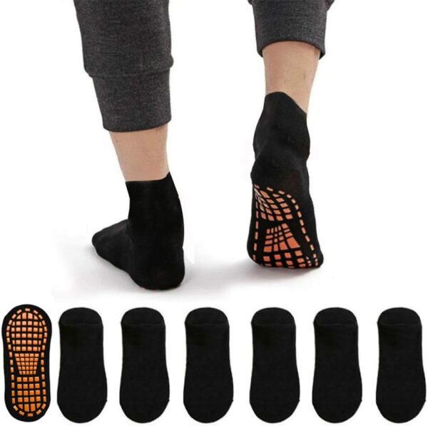 Ehdching 7/12 Pairs Pilate Anti Skid Trampoline Socks with Grips Non Slip Cotton Floor Yoga Socks for Kids/Men/Women