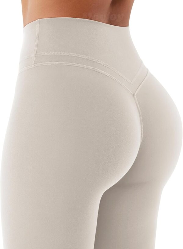 VOYJOY Womens Scrunch Workout Leggings Compression Butt Lifting Mid High Waist 26 Inches Seamless V Back Yoga Pants