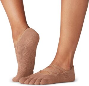 toesox Women’s Elle Full Toe Grip Socks – Non-Slip Pilates Socks, Barre & Yoga Socks with Grips, Ballet Toe Socks
