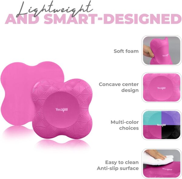 Yes4All 2PCS Yoga Knee Pads Extra Thick, Yoga Kneeling Pad for Pilates Exercise, 13/16 Inches Cushion Knees Elbow Mat Supplies for Women Men Fitness Travel