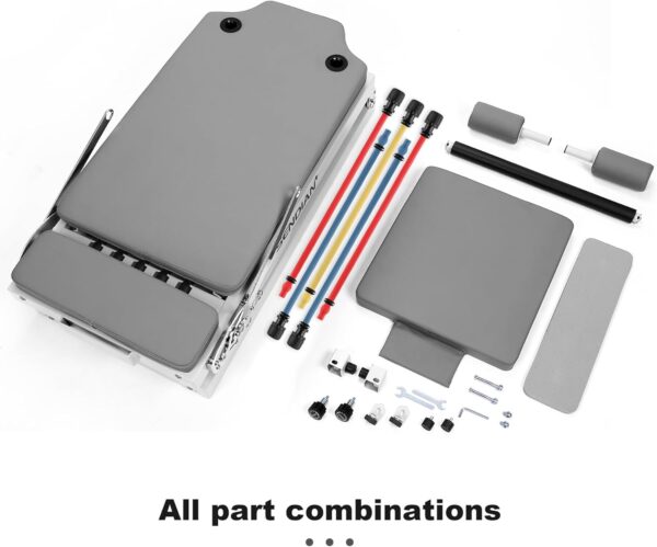 SENDIAN Foldable Pilates Equipment for Home Workouts,Pilates Reformer Machine for Home and Gym, Pilates Exercise Equipment with Jump Board, Additional 5 Color Cords