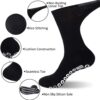 JSPA Non Skid Crew Socks, Anti Slip Socks for Barre Yoga Pilates Maternity Pregnancy Hospital Men Women Bariatric Extra Wide Slipper Socks for People with Swollen feet Diabetes & Edema 4 Pairs Black
