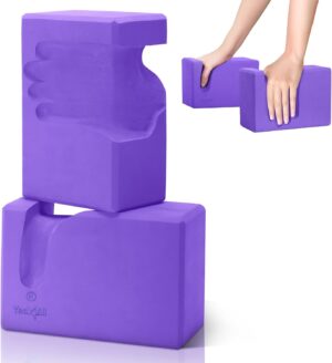 Yes4All Yoga Blocks 2 Pack Wrist Support, Comfort, and Grip Strength, Support for Balance Fitness and Exercise, EVA Foam Blocks Pilates Yoga Brick Yoga Accessories