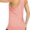 Bestisun Workout Yoga Athletic Shirts Racerback Long Tank Tops Loose fit for Women